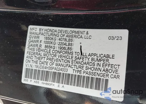 2023 Acura Integra A-Spec from USA, damaged, VIN 19UDE4H35PAO24OO3